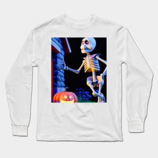 Trick-or-Treating Skeleton Long Sleeve T-Shirt